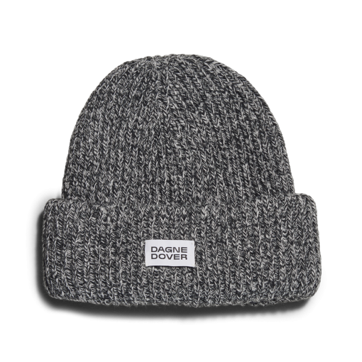 Chunky Knit Beanie in Onyx Marble