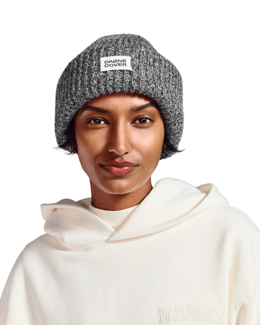 Chunky Knit Beanie in Onyx Marble - Image 4
