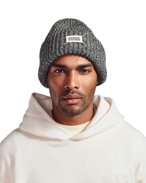 Chunky Knit Beanie in Onyx Marble - Image 6