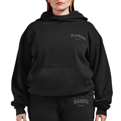 Varsity Logo Hoodie in Onyx. 2X - Image 6