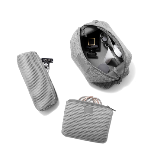 Hunter Toiletry Bag in Heather Grey. Large - Image 2