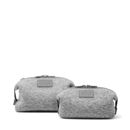 Hunter Toiletry Bag in Heather Grey. Small - Image 4