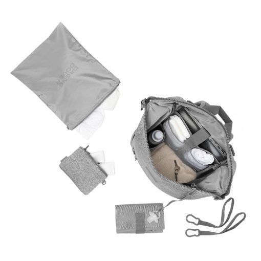 Indi Diaper Backpack in Heather Grey. Large - Image 10