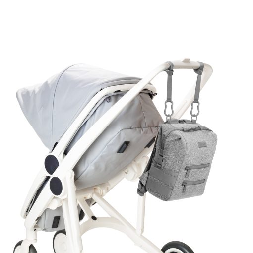 Indi Diaper Backpack in Heather Grey. Small - Image 8