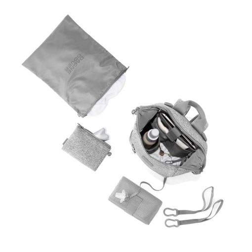 Indi Diaper Backpack in Heather Grey. Small - Image 2