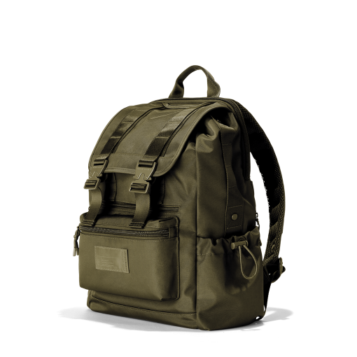 Brooklyn Flap Top Backpack in Dark Moss - Image 3
