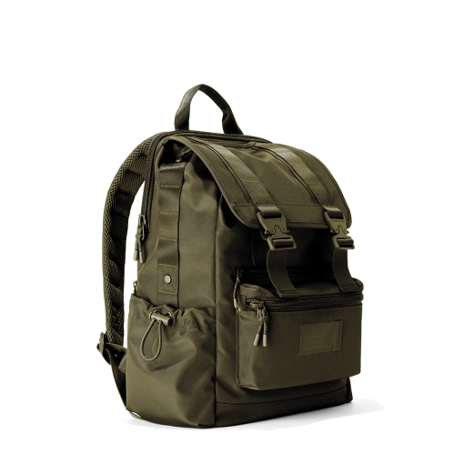 Brooklyn Flap Top Backpack in Dark Moss - Image 6
