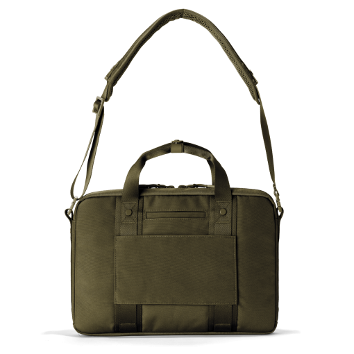 Oslo Slim Laptop Bag in Dark Moss - Image 4