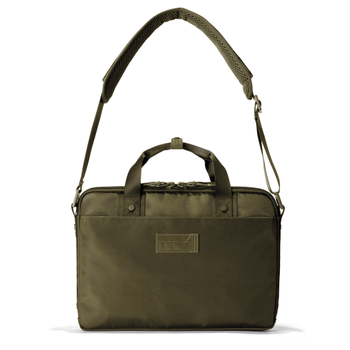 Oslo Slim Laptop Bag in Dark Moss - Image 2