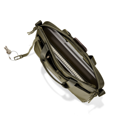Oslo Slim Laptop Bag in Dark Moss - Image 10