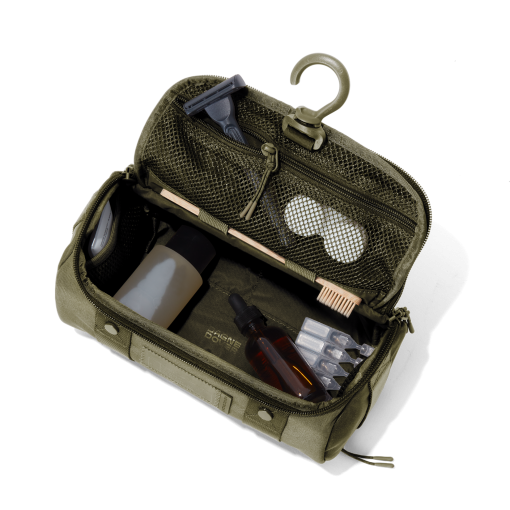 Seoul Dopp Kit in Dark Moss. Large - Image 10